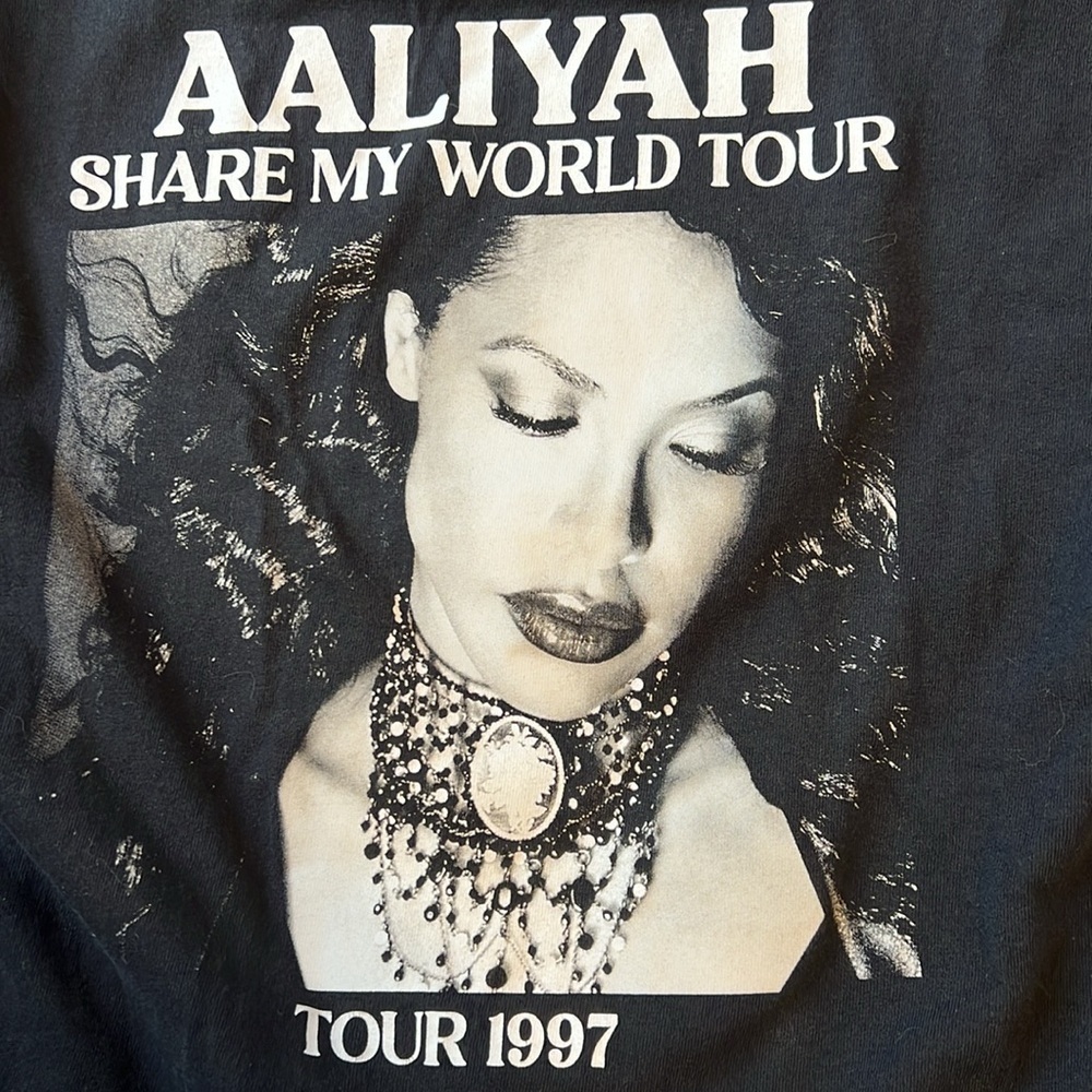 Aaliyah Black Graphic T-Shirt Tour 1997